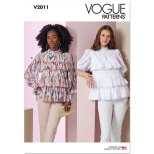 Vogue V2011 Misses' Baby Doll Top Pattern White