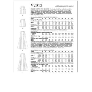 Vogue V2013 Misses' Fitted Skirt Pattern White