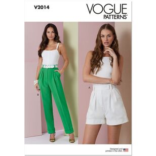 Vogue V2014 Misses' Shorts and Pants Pattern White