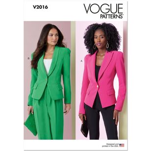 Vogue V2016 Misses' Blazer Jacket Pattern White