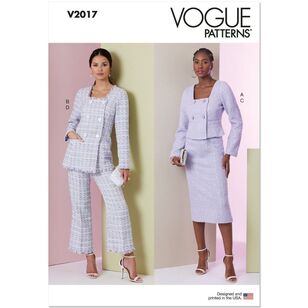 Vogue V2017 Misses' Jacket, Skirt and Pants Pattern White 18 - 26