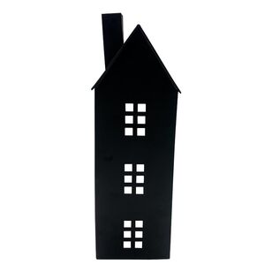 Bouclair Christmas Urban Holiday Tall Metal House Black 12 x 36 cm