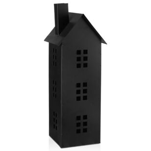 Bouclair Christmas Urban Holiday Tall Metal House Black 12 x 36 cm