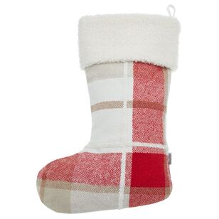 Bouclair Christmas Calo Plaid Stocking Red 27 x 40 cm