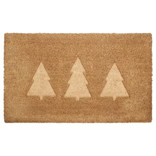 Bouclair Christmas Fir Tree Coir Door Mat Black 46 x 76 cm