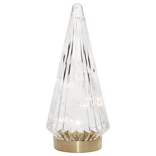 Bouclair Christmas Ribbed Glass Tree Gold 11 x 24 cm