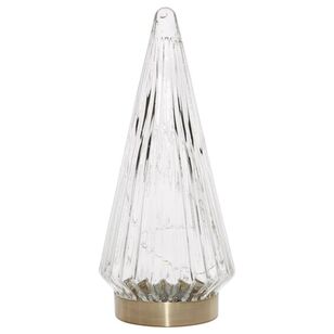 Bouclair Christmas Ribbed Glass Tree Gold 11 x 24 cm