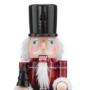 Bouclair Christmas Urban Holiday Plaid Nutcracker Red 35 cm