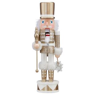 Bouclair Christmas Winter Luxe Nutcracker Snowflake Gold 35 cm