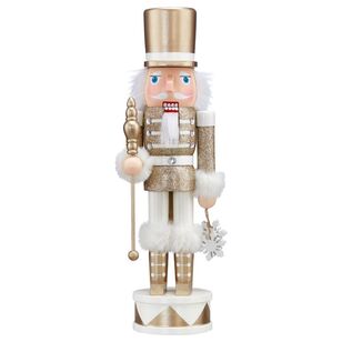 Bouclair Christmas Winter Luxe Nutcracker Snowflake Gold 35 cm