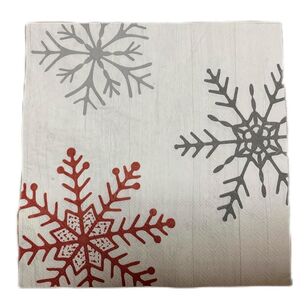 Bouclair Christmas Snowflake Napkin Red 33 x 33 cm