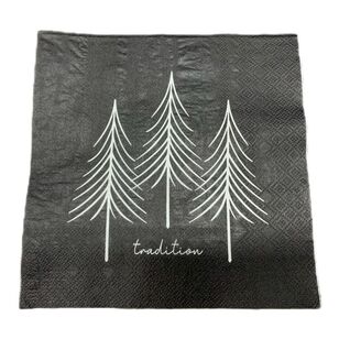 Bouclair Christmas Fir Tree Napkin Black 33 x 33 cm