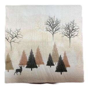 Bouclair Christmas Forest Napkin Brown 33 x 33 cm