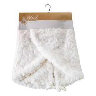 Bouclair Christmas Urban Holiday Faux Fur Tree Skirt White 122 cm