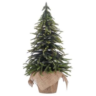 Bouclair Christmas Winter Luxe Medium Burlap Led Christmas Tree Green 22 x 48 cm