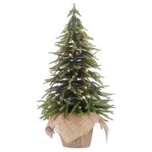 Bouclair Christmas Winter Luxe Medium Burlap Led Christmas Tree Green 22 x 48 cm