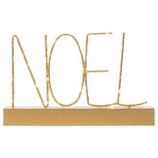 Bouclair Christmas Urban Holiday Metal LED Noel Gold 31 x 5 x 18 cm