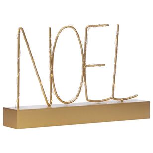 Bouclair Christmas Urban Holiday Metal LED Noel Gold 31 x 5 x 18 cm