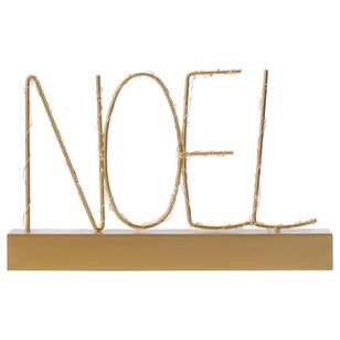 Bouclair Christmas Urban Holiday Metal LED Noel Gold 31 x 5 x 18 cm