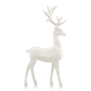 Bouclair Christmas Urban Holiday White Deer White 16 x 8 x 30 cm