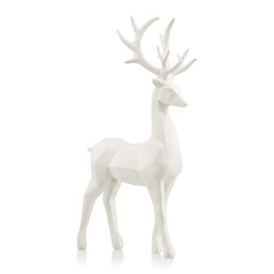 Bouclair Christmas Urban Holiday White Deer White 16 x 8 x 30 cm