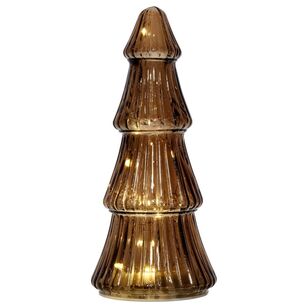 Bouclair Christmas Glass Ribbed Tree  Brown 9 x 9 x 22 cm