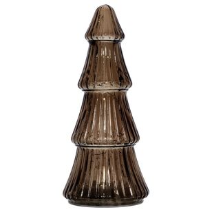 Bouclair Christmas Glass Ribbed Tree  Brown 9 x 9 x 22 cm