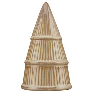 Bouclair Christmas Ceramic Ribbed Tree Natural 10 x 10 x 17 cm