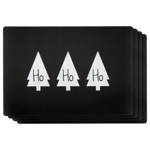 Bouclair Christmas Eva Trees Placemat 4 Pack Black 33 x 48 cm