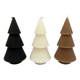 Bouclair Christmas Tree Candles 3 Piece Set Multicoloured 6 x 6 x 12 cm