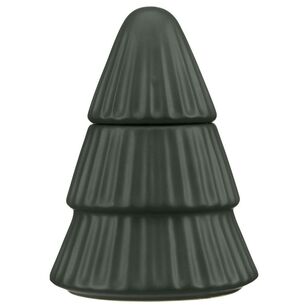 Bouclair Christmas Ceramic Tree with Wax Candle Green 11 x 15.5 cm