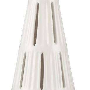 Bouclair Christmas White Ceramic LED Slit Tree White 12 x 12 x 30 cm