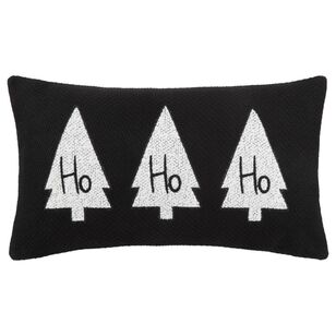 Bouclair Christmas Urban Holiday Sarita Hohoho Cushion Black 35 x 56 cm