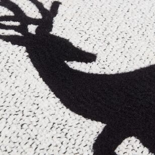 Bouclair Christmas Urban Holiday Deer Reindeer Cushion Black 48 x 48 cm