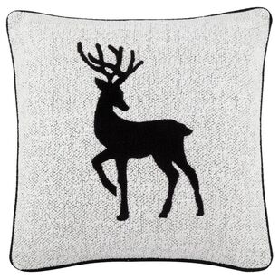 Bouclair Christmas Urban Holiday Deer Reindeer Cushion Black 48 x 48 cm