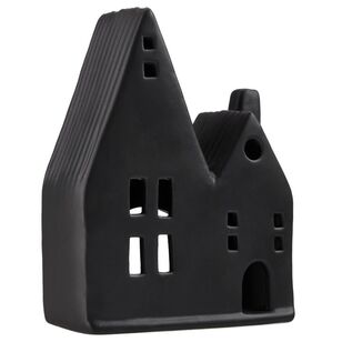 Bouclair Christmas Double Ceramic House Black 11 x 5 x 15 cm