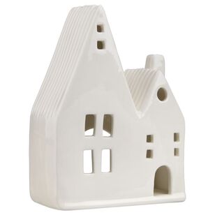 Bouclair Christmas Double Ceramic House White 11 x 5 x 15 cm