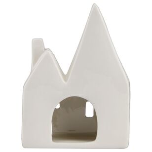 Bouclair Christmas Double Ceramic House White 11 x 5 x 15 cm