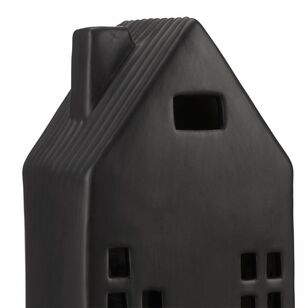 Bouclair Christmas Ceramic Glazed Long House Black 11 x 24 cm