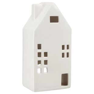 Bouclair Christmas Ceramic Glazed Long House White 11 x 24 cm