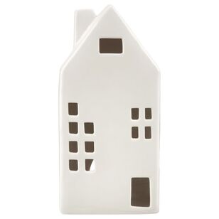 Bouclair Christmas Ceramic Glazed Long House White 11 x 24 cm