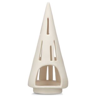 Bouclair Christmas Holly Magic Ceramic Slit Christmas Tree White 9 x 20 cm