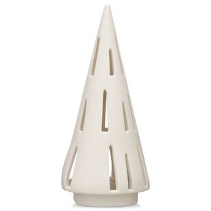 Bouclair Christmas Holly Magic Ceramic Slit Christmas Tree White 9 x 20 cm