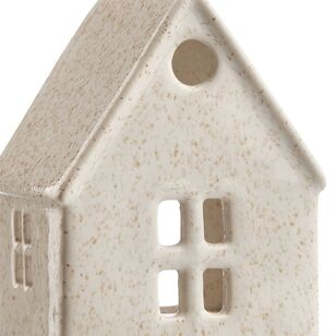 Bouclair Christmas Winter Luxe Speckled Ceramic House Natural