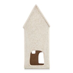 Bouclair Christmas Winter Luxe Speckled Ceramic House Natural