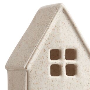 Bouclair Christmas Winter Luxe Speckled Ceramic House Natural