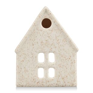 Bouclair Christmas Winter Luxe Speckled Ceramic House Natural 20 cm