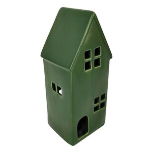 Bouclair Christmas Winter Luxe Green Ceramic House Green