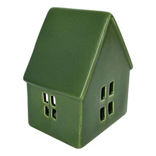 Bouclair Christmas Winter Luxe Green Ceramic House Green