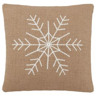 Bouclair Christmas Kenzie Snowflake Cushion Natural 46 x 46 cm